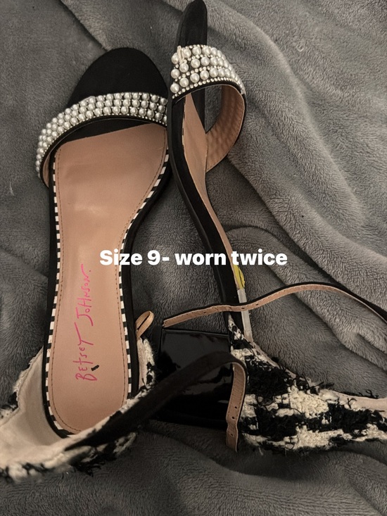 Betsey Johnson Shoes - Betsey Johnson Black Pearl-Embellished Sandals